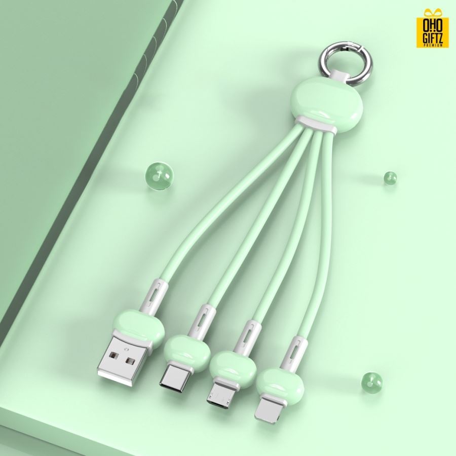 พวงกุญแจสายชาร์จ 3in1 สกรีนชื่อ,โลโก้ ทำเป็นของพรีเมี่ยมได้