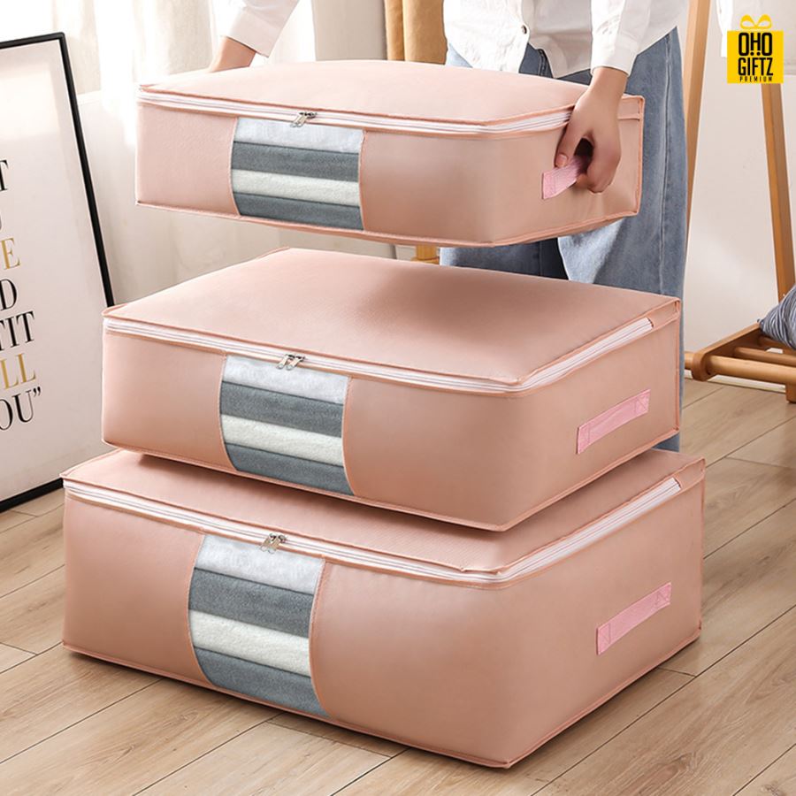 กระเป๋าผ้าเก็บผ้านวม สกรีนโลโก้  ทำเป็นของพรีเมี่ยมได้