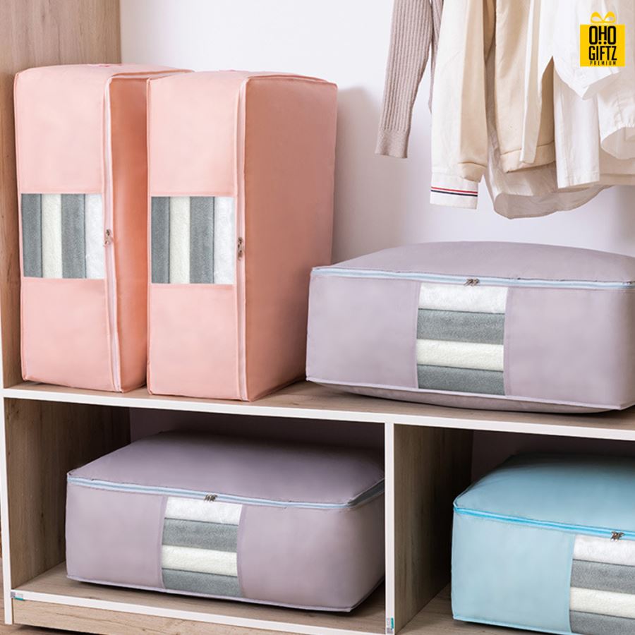 กระเป๋าผ้าเก็บผ้านวม สกรีนโลโก้  ทำเป็นของพรีเมี่ยมได้