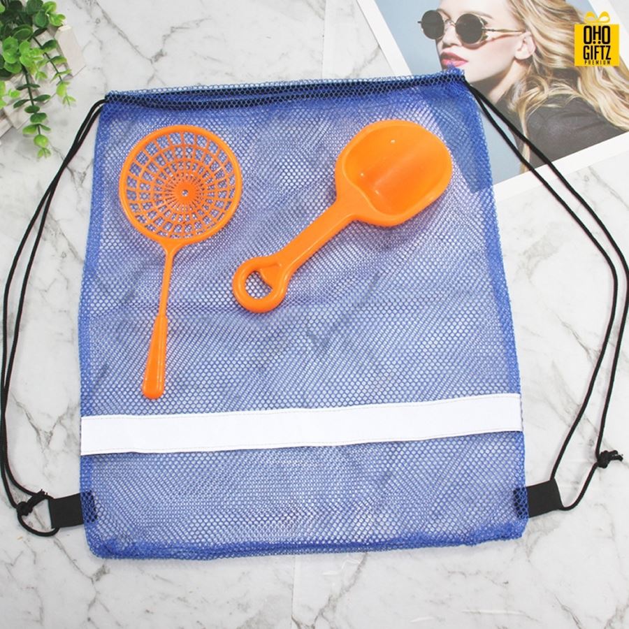 กระเป๋าตาข่ายโพลีเอสเตอร์ สกรีนโลโก้ ทำเป็นของพรีเมี่ยม
