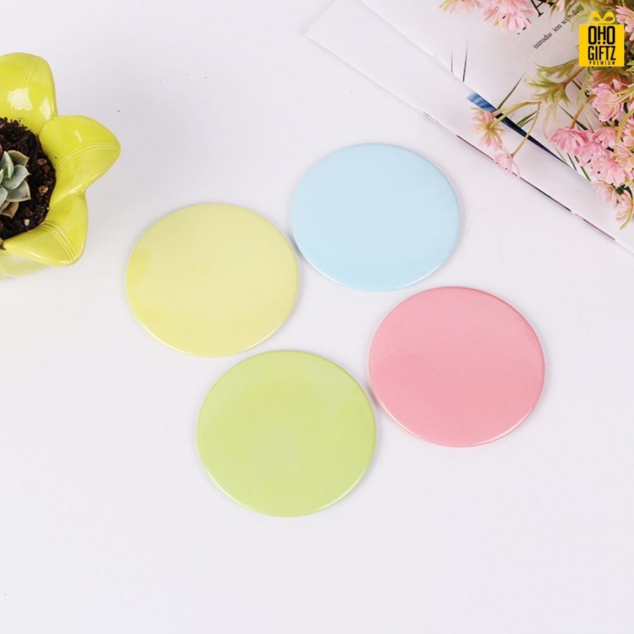 กระจกส่องหน้าทรงกลม สกรีนชื่อ สกรีนโลโก้  ทำเป็นของพรีเมี่ยมได้