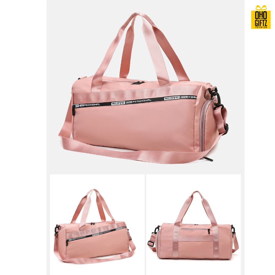 กระเป๋าฟิตเนสผ้าไนลอน สกรีนชื่อ สกรีนโลโก้ได้