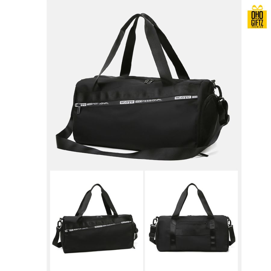 กระเป๋าฟิตเนสผ้าไนลอน สกรีนชื่อ สกรีนโลโก้ได้