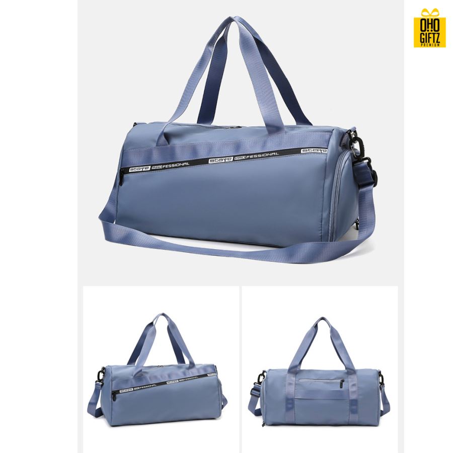 กระเป๋าฟิตเนสผ้าไนลอน สกรีนชื่อ สกรีนโลโก้ได้