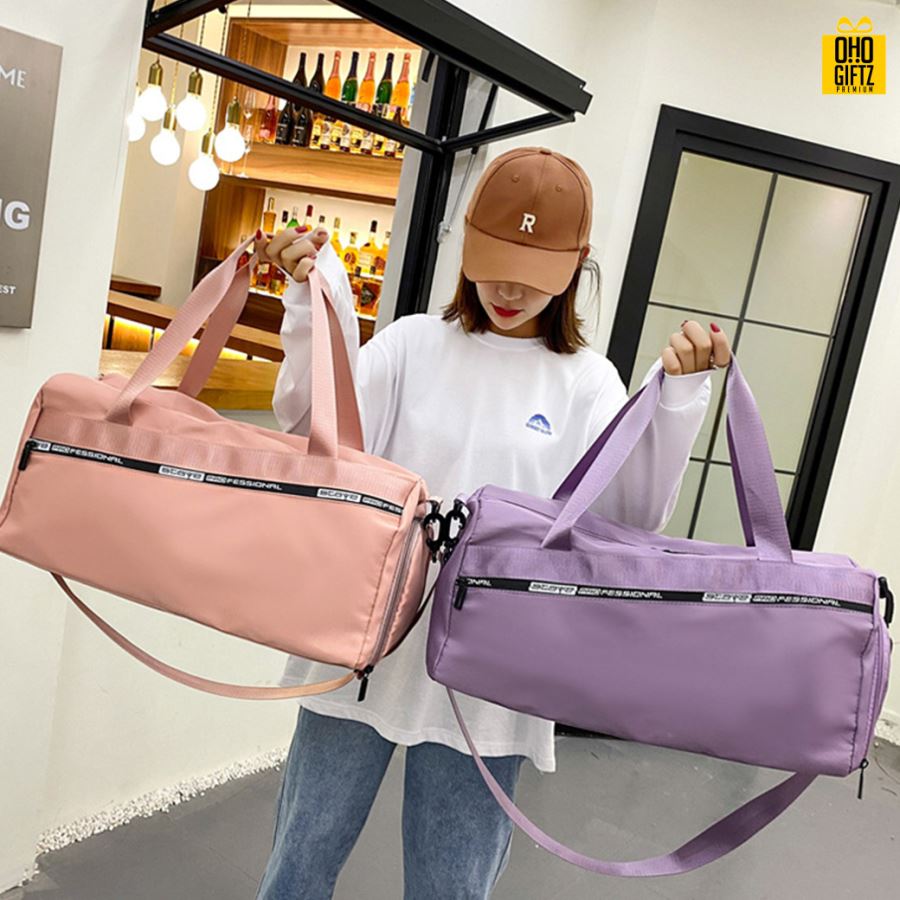 กระเป๋าฟิตเนสผ้าไนลอน สกรีนชื่อ สกรีนโลโก้ได้