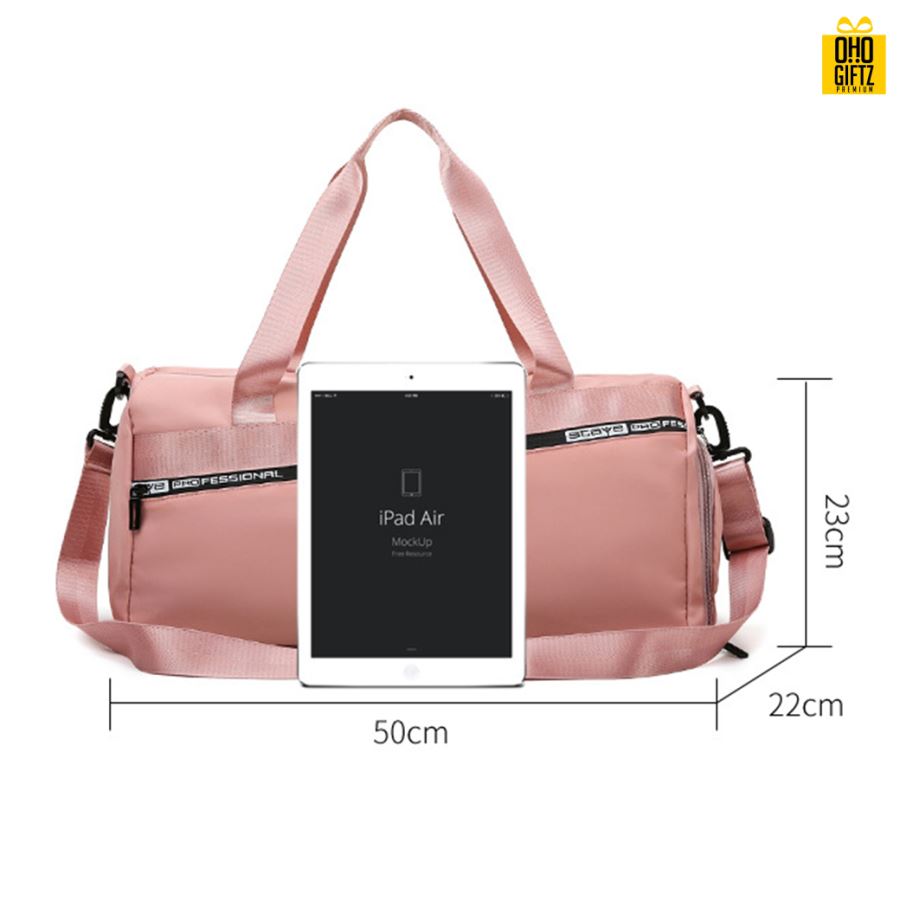 กระเป๋าฟิตเนสผ้าไนลอน สกรีนชื่อ สกรีนโลโก้ได้