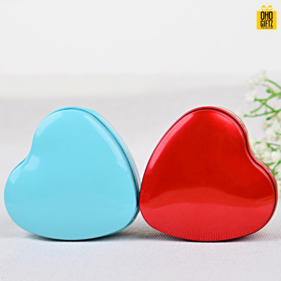 กล่องเหล็กทรงหัวใจ กรีนโลโก้ ทำเป็นของพรีเมี่ยม 