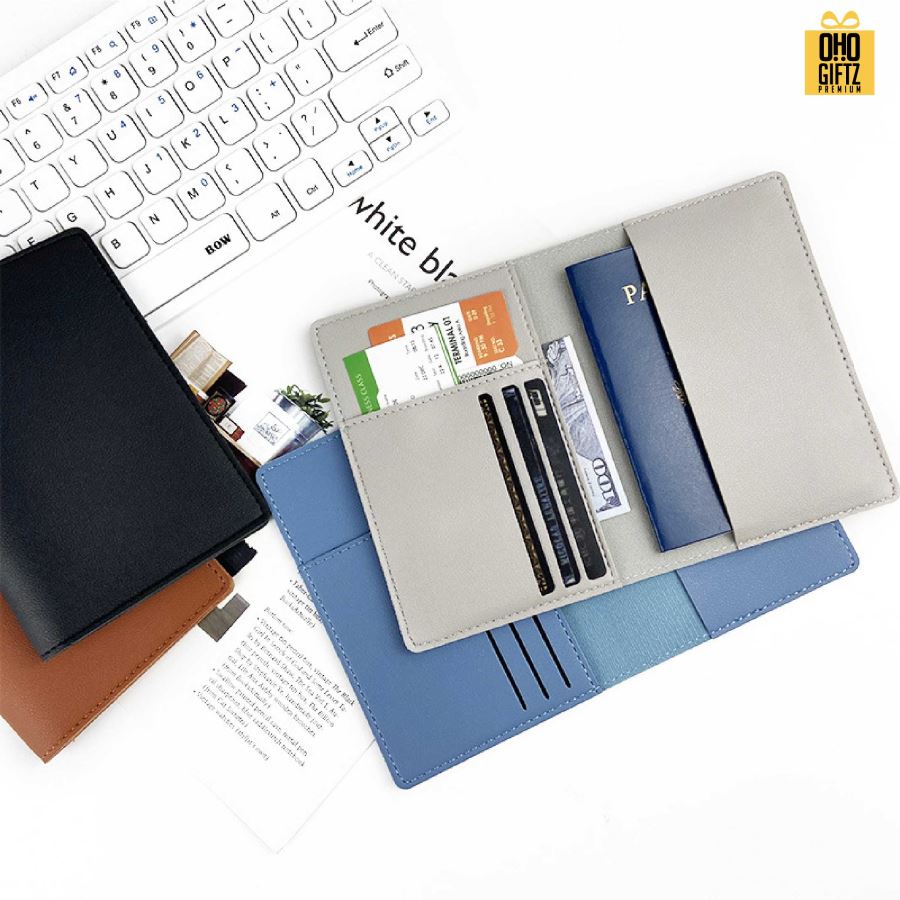 ซองใส่ Passport หนัง PU สกรีนโลโก้ ทำเป็นของพรีเมี่ยม ของที่ระลึก