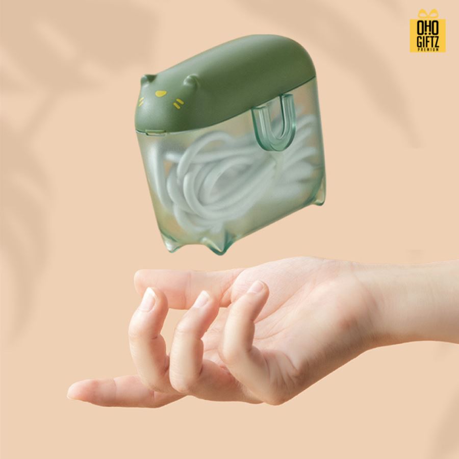 กล่องเก็บหูฟังแมวเหมียว สกรีนโลโก้ ทำเป็นของพรีเมี่ยมได้