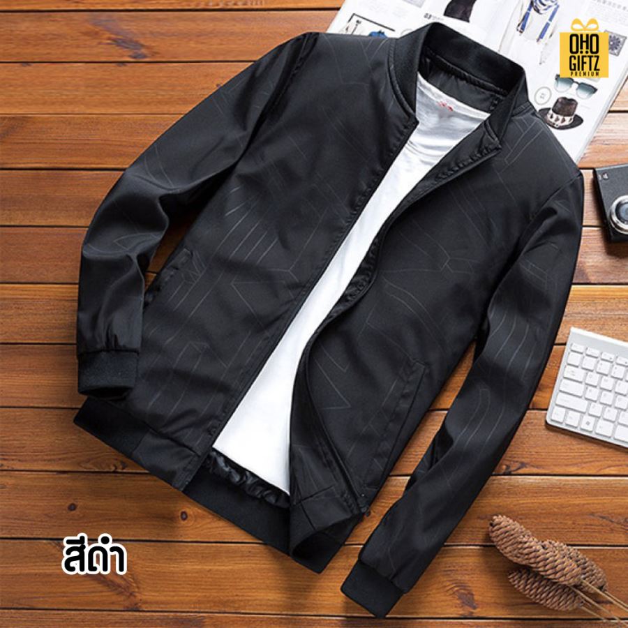 แจ็คเก็ตผู้ชายสุดเท่ สกรีนโลโก้ ทำเป็นของพรีเมี่ยมได้