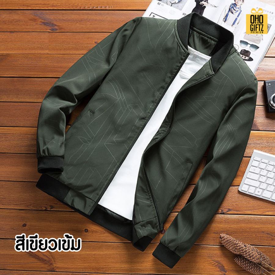 แจ็คเก็ตผู้ชายสุดเท่ สกรีนโลโก้ ทำเป็นของพรีเมี่ยมได้
