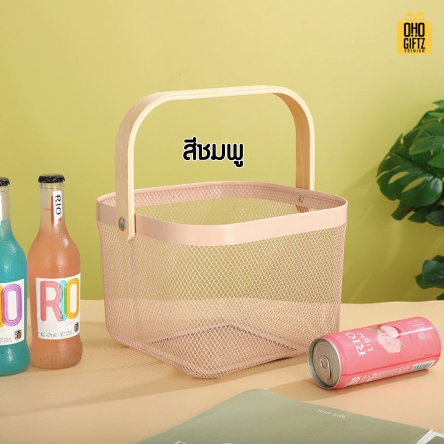 ตะกร้าใส่ของ สกรีนโลโก้ ทำเป็นของพรีเมี่ยม 