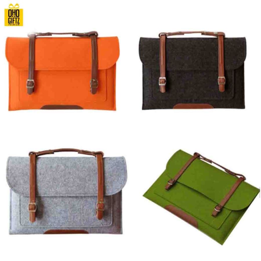 กระเป๋าโน้ตบุ๊กผ้า Felt สกรีนโลโก้ ทำเป็นของพรีเมี่ยมได้