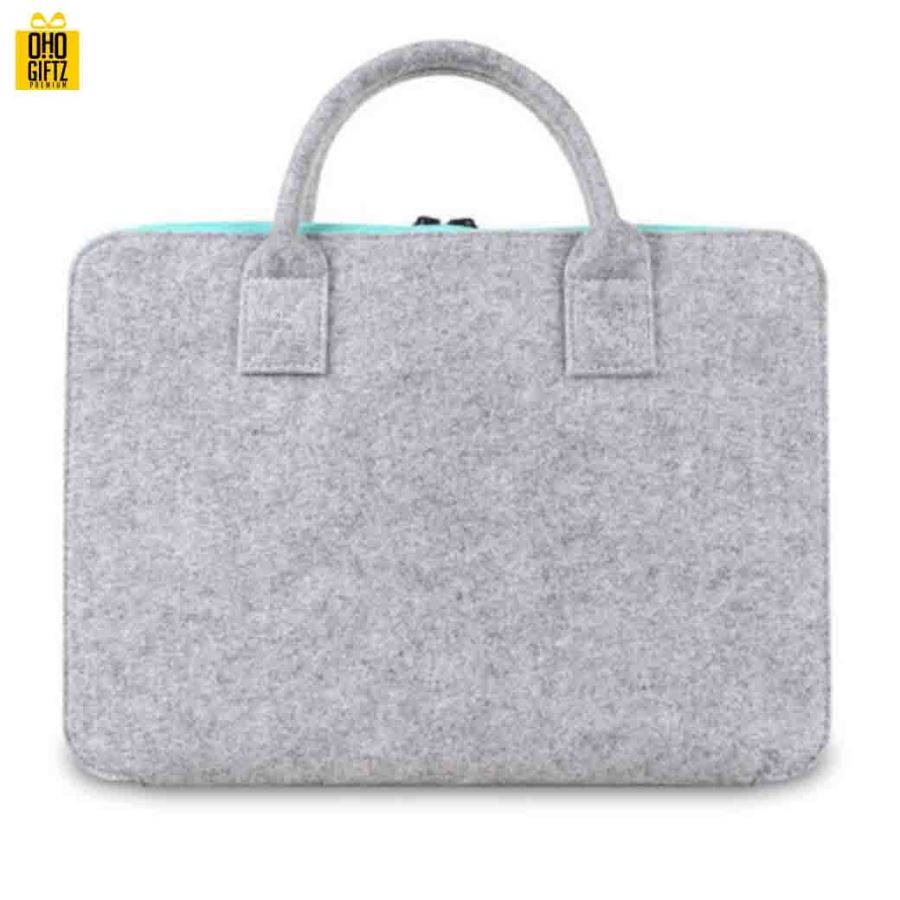 กระเป๋าโน้ตบุ๊คผ้า Felt สกรีนชื่อ, โลโก้ได้