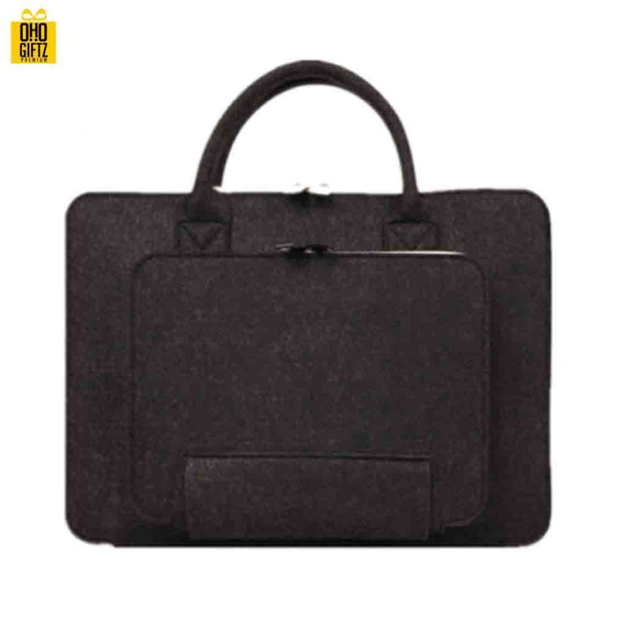 กระเป๋าโน้ตบุ๊คผ้า Felt สกรีนชื่อ, โลโก้ได้