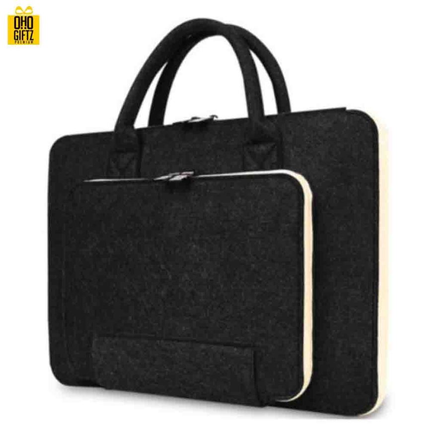 กระเป๋าโน้ตบุ๊คผ้า Felt สกรีนชื่อ, โลโก้ได้