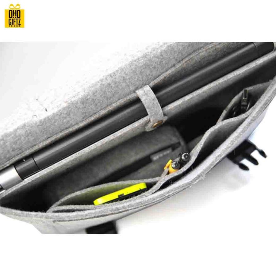 กระเป๋าโน้ตบุ๊กผ้า Felt สกรีนชื่อ, โลโก้ได้