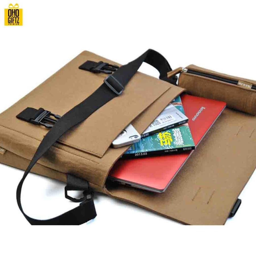 กระเป๋าโน้ตบุ๊กผ้า Felt สกรีนชื่อ, โลโก้ได้