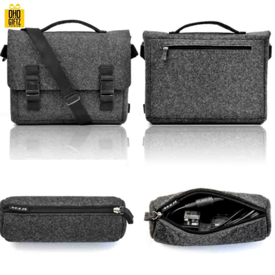 กระเป๋าโน้ตบุ๊กผ้า Felt สกรีนชื่อ, โลโก้ได้