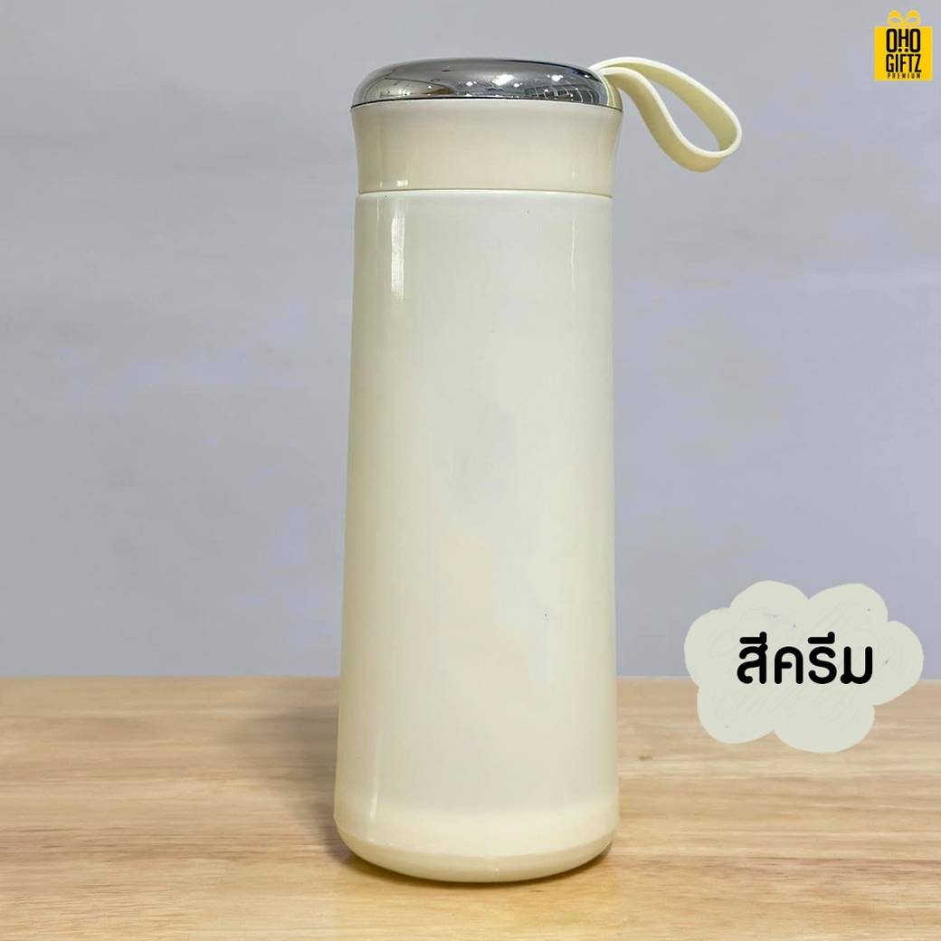 ขวดแก้วหุ้มพลาสติก สกรีนชื่อ สกรีนโลโก้ ทำเป็นของพรีเมี่ยมได้