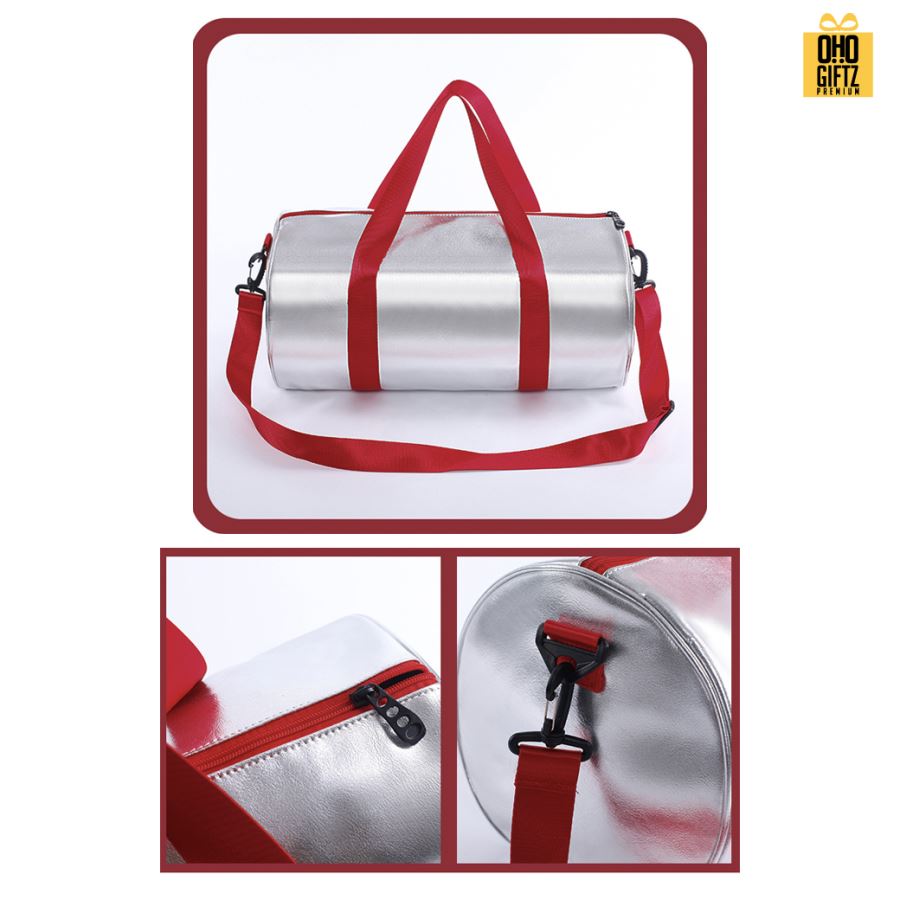 กระเป๋าเดินทางกีฬา หนัง PU สกรีนโลโก้ ทำเป็นของพรีเมี่ยมได้