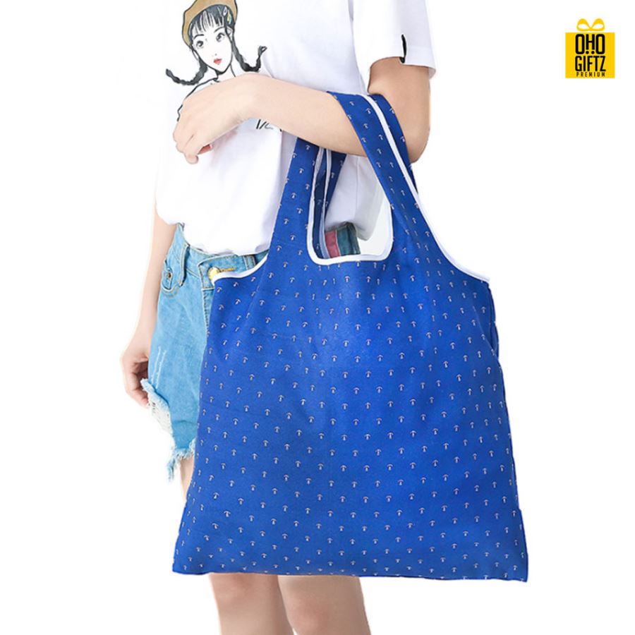 กระเป๋าช้อปปิ้งพับเก็บได้ สกรีนโลโก้  ทำเป็นของพรีเมี่ยม