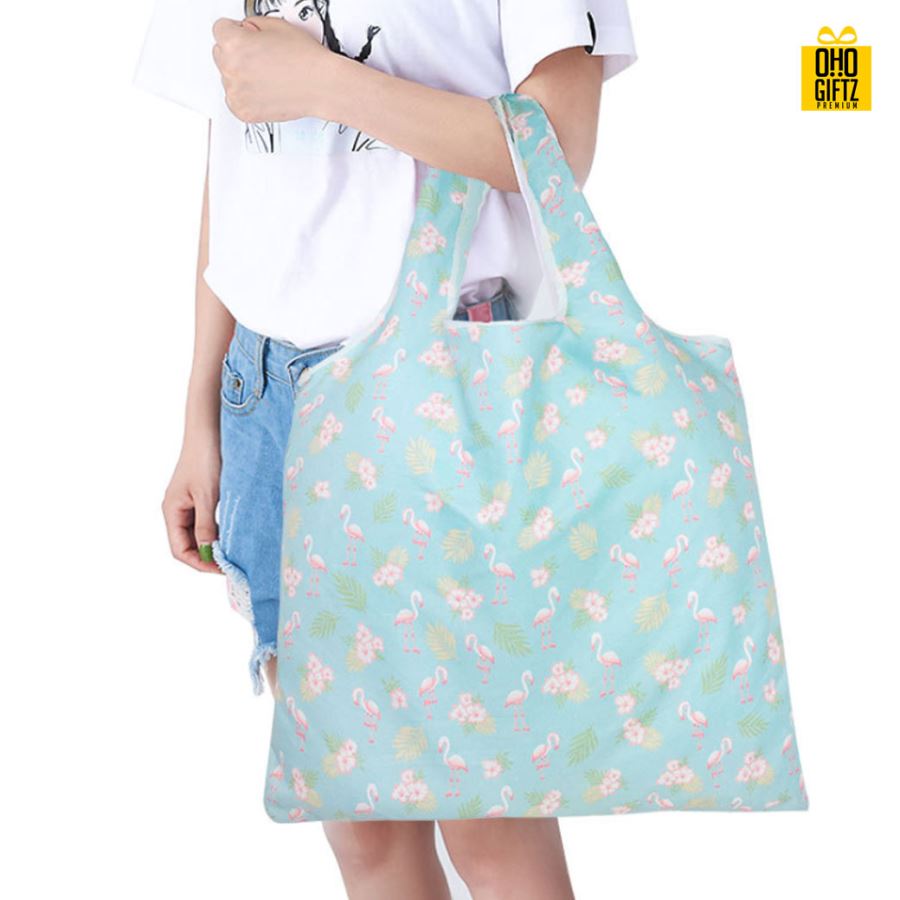 กระเป๋าช้อปปิ้งพับเก็บได้ สกรีนโลโก้  ทำเป็นของพรีเมี่ยม