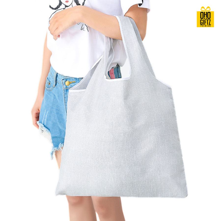 กระเป๋าช้อปปิ้งพับเก็บได้ สกรีนโลโก้  ทำเป็นของพรีเมี่ยม