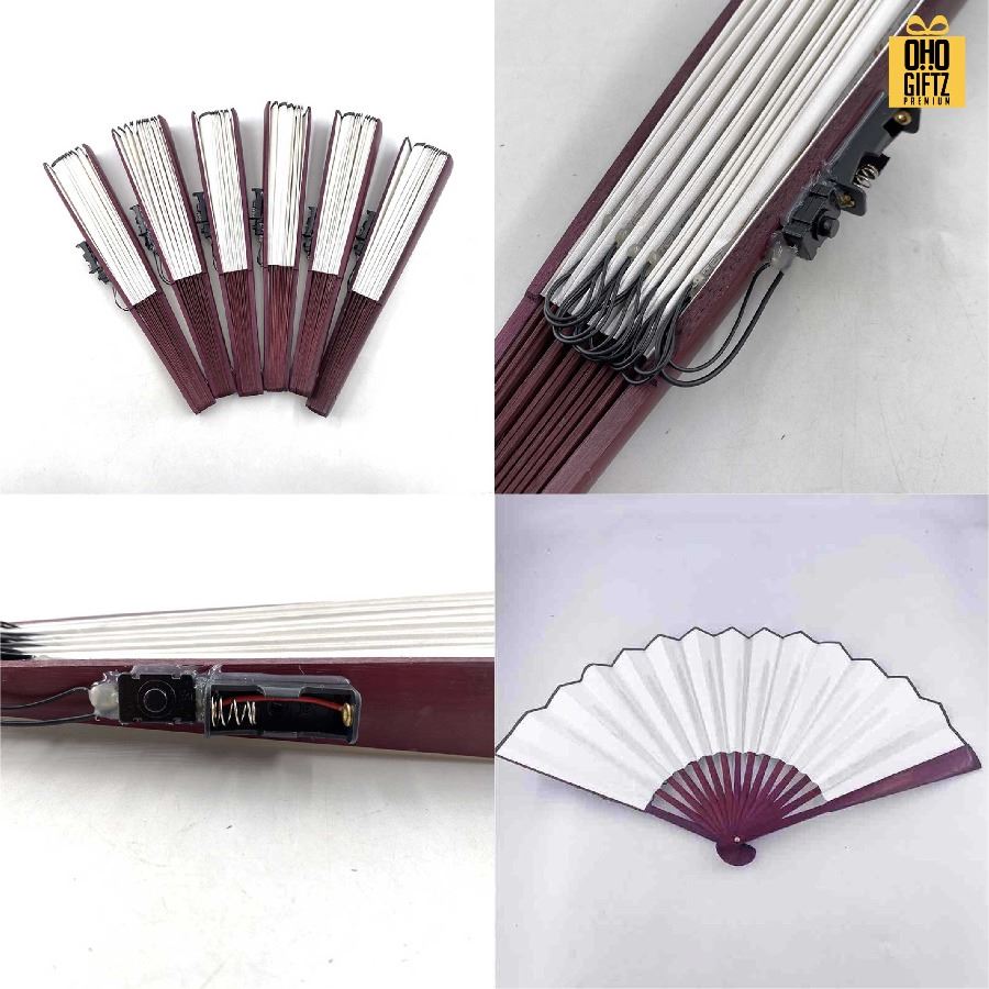 พัดจีนมีไฟ LED พิมพ์ภาพได้ไม่จำกัดสี ทำเป็นสินค้าพรีเมี่ยม ของชำร่วย ของที่ระลึกได้