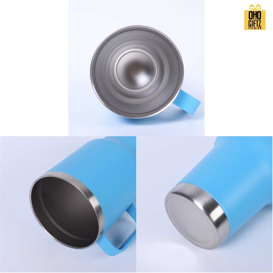 แก้วสแตนเลสเก็บความเย็นมีหู สกรีนโลโก้ ทำเป็นของพรีเมี่ยมได้