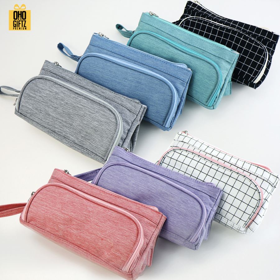 กระเป๋าใส่เครื่องเขียน  สกรีนโลโก้  ทำเป็นของพรีเมี่ยม