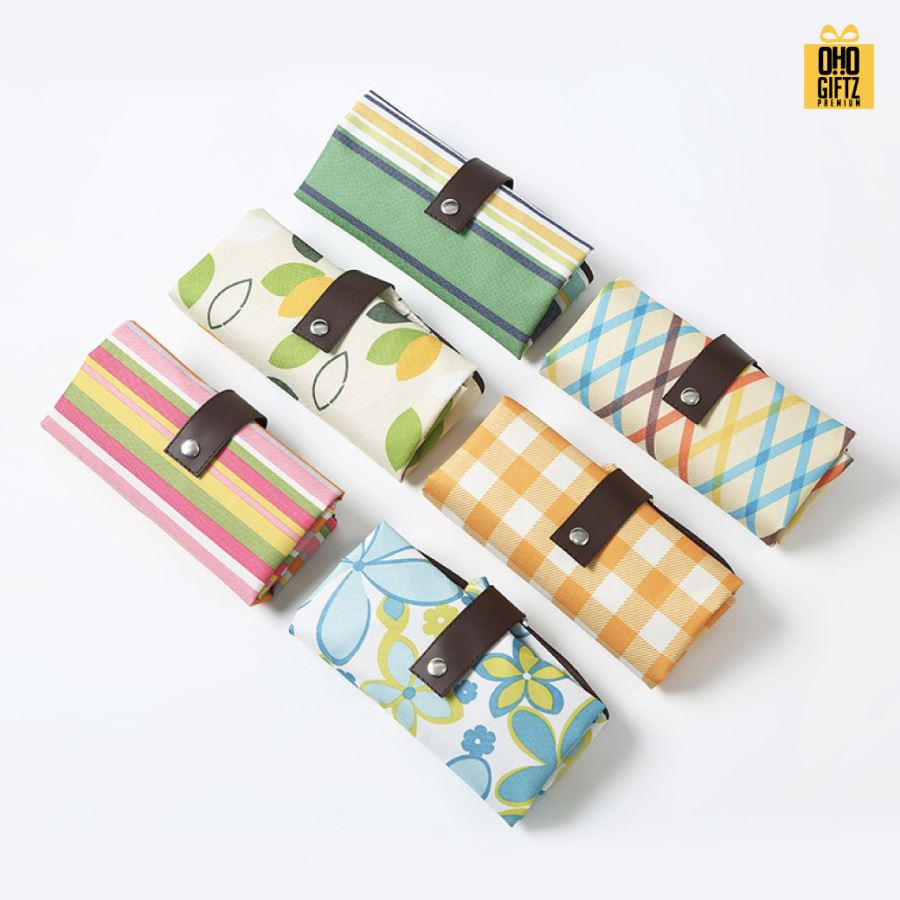 กระเป๋าช็อปปิ้งพับได้ สกรีนโลโก้ ทำเป็นของพรีเมี่ยม ของที่ระลึกได้