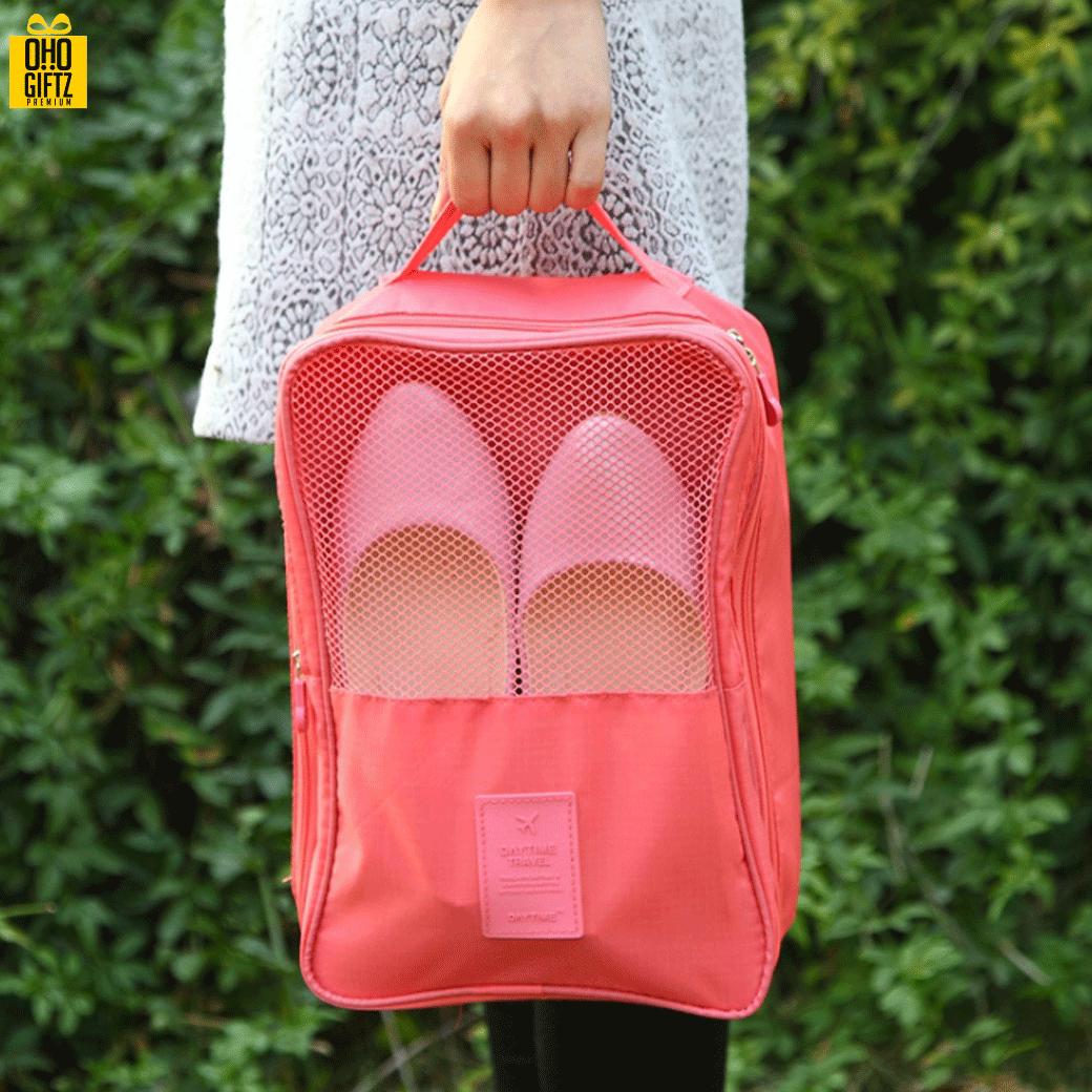 กระเป๋ารองเท้าผ้าOxford สกรีนชื่อ, โลโก้ได้