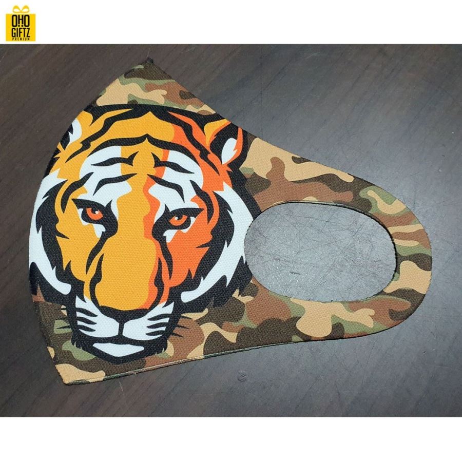 หน้ากากผ้านาโนสีขาว(ผ้าสะท้อนน้ำ) ทรง3D สกรีนโลโก้เต็มผืนไม่จำกัดสี