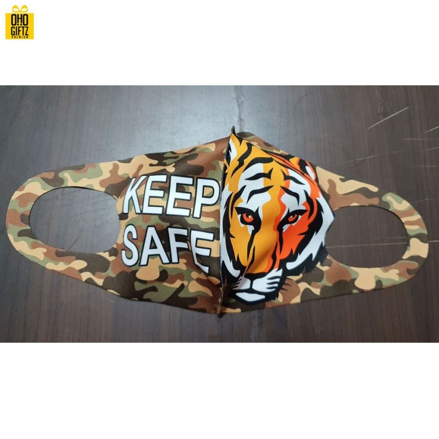 หน้ากากผ้านาโนสีขาว(ผ้าสะท้อนน้ำ) ทรง3D สกรีนโลโก้เต็มผืนไม่จำกัดสี