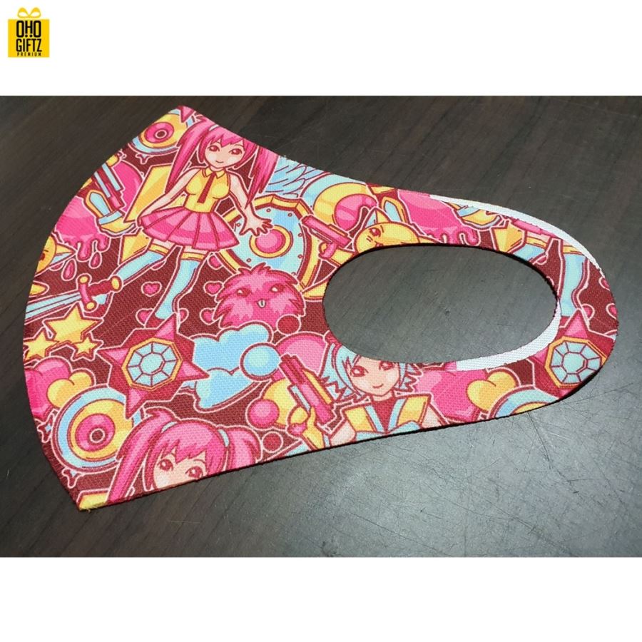 หน้ากากผ้านาโนสีขาว(ผ้าสะท้อนน้ำ) ทรง3D สกรีนโลโก้เต็มผืนไม่จำกัดสี