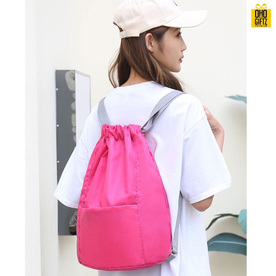 กระเป๋าเป้สะพายหลังหูรูด สกรีนชื่อ,โลโก้ได้