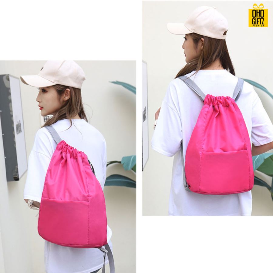 กระเป๋าเป้สะพายหลังหูรูด สกรีนชื่อ,โลโก้ได้