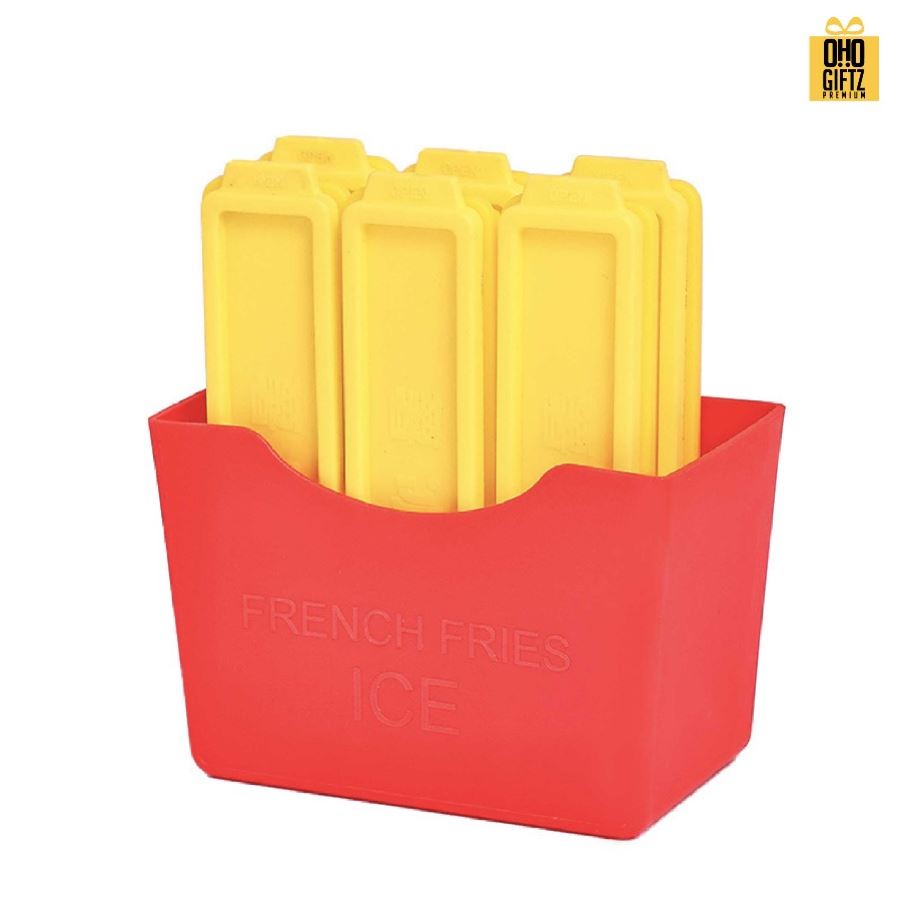 ถาดทำน้ำแข็งพลาสติกทรงเฟรนช์ฟราย แม่เหล็กติดตู้เย็น สกรีนชื่อ สกรีนโลโก้ ทำเป็นของพรีเมี่ยมได้