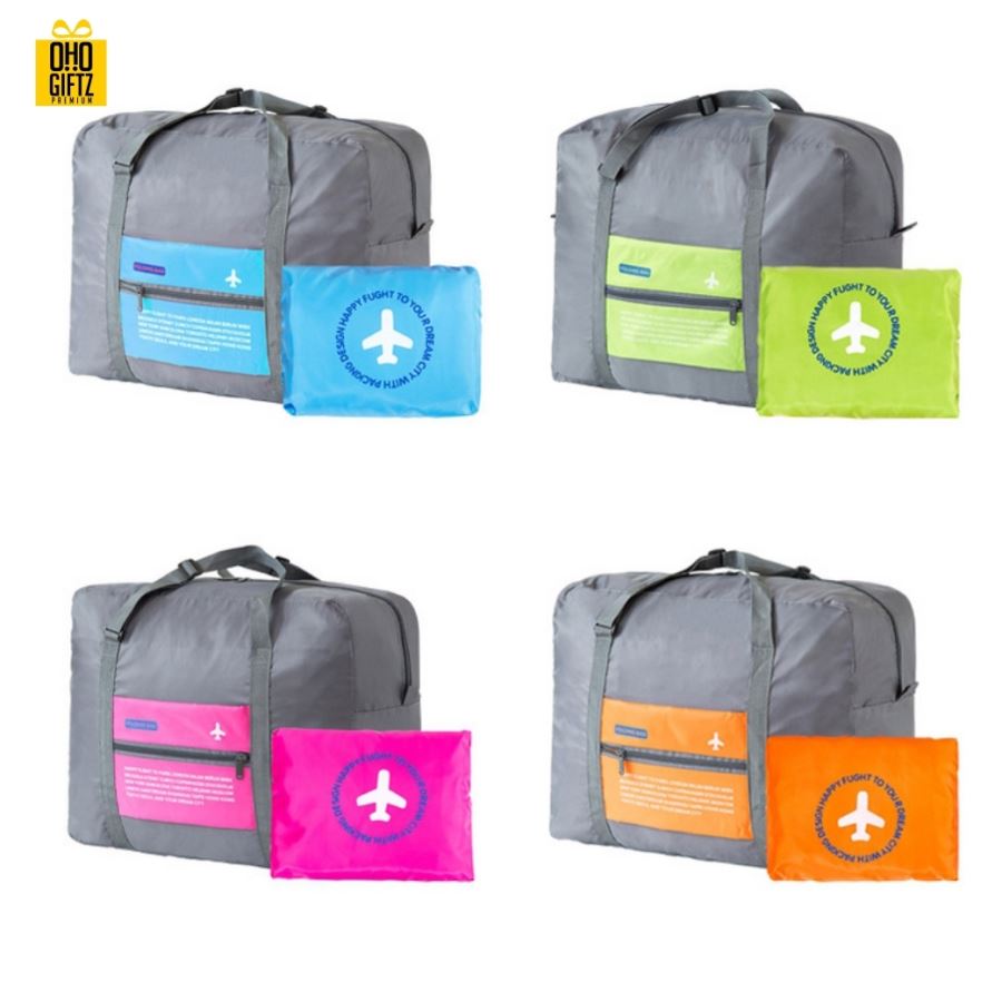 กระเป๋าเสื้อผ้าพับเก็บได้ สกรีนโลโก้ฟรี 1 สี 1 จุด!!