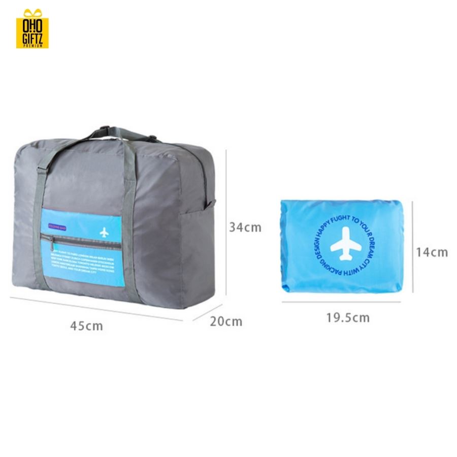 กระเป๋าเสื้อผ้าพับเก็บได้ สกรีนโลโก้ฟรี 1 สี 1 จุด!!