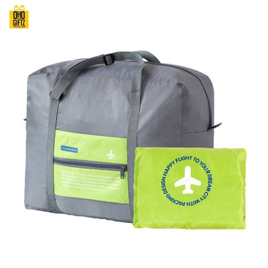 กระเป๋าเสื้อผ้าพับเก็บได้ สกรีนโลโก้ฟรี 1 สี 1 จุด!!