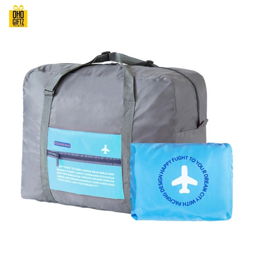 กระเป๋าเสื้อผ้าพับเก็บได้ สกรีนโลโก้ฟรี 1 สี 1 จุด!!