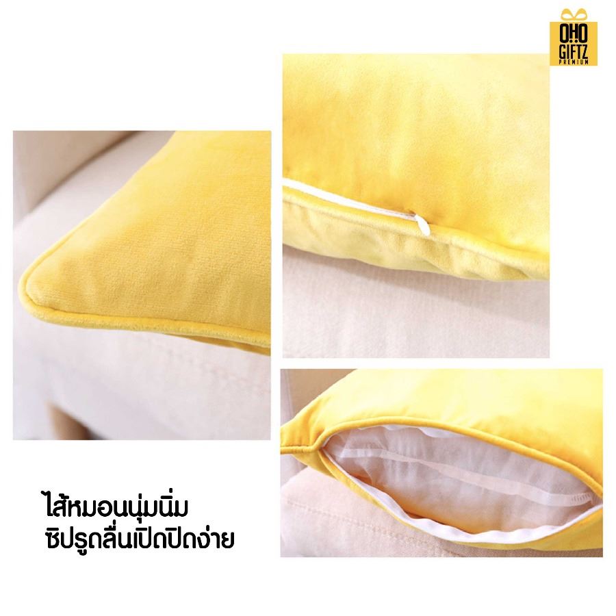 หมอนอิงขนกำมะหยี่ สกรีนโลโก้ ทำเป็นของพรีเมี่ยมได้ 