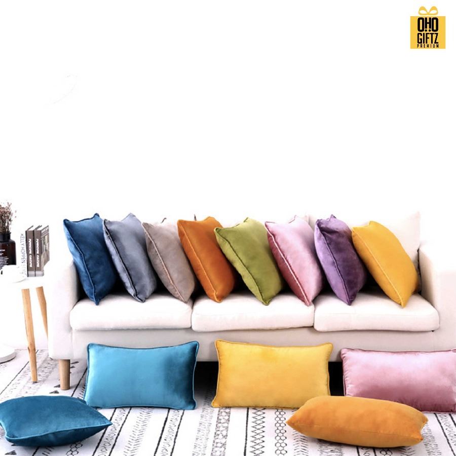 หมอนอิงขนกำมะหยี่ สกรีนโลโก้ ทำเป็นของพรีเมี่ยมได้ 