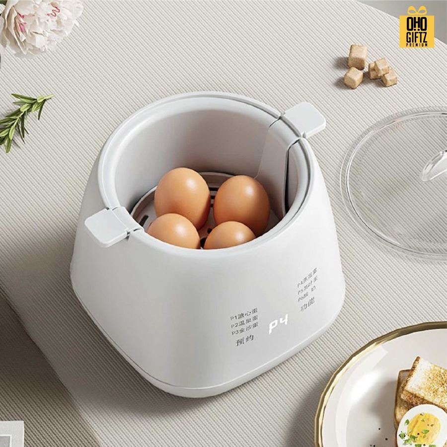 เครื่องต้มไข่ไฟฟ้าแบบ 4 ฟอง สกรีนโลโก้ ทำเป็นของพรีเมี่ยม