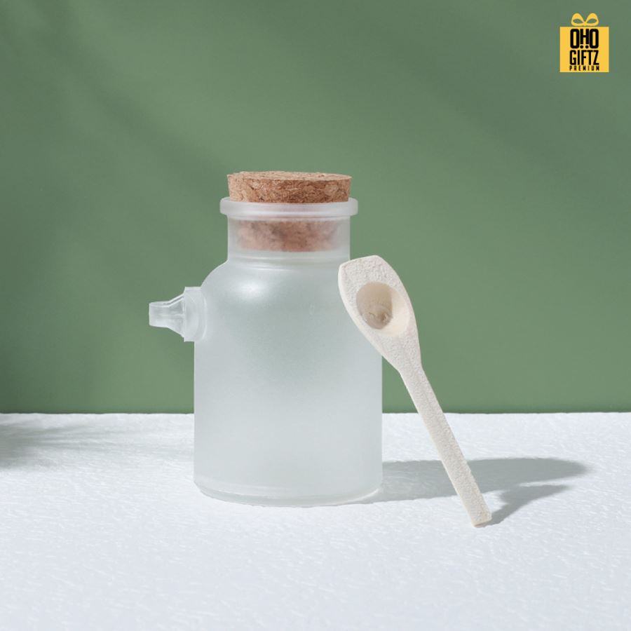 ขวด ABS ใส่เกลืออาบน้ำ สกรีนชื่อ สกรีนโลโก้  ทำเป็นของพรีเมี่ยมได้