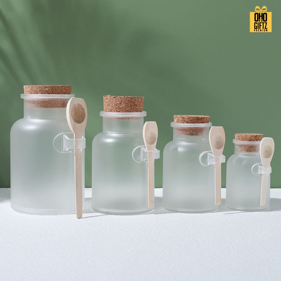 ขวด ABS ใส่เกลืออาบน้ำ สกรีนชื่อ สกรีนโลโก้  ทำเป็นของพรีเมี่ยมได้