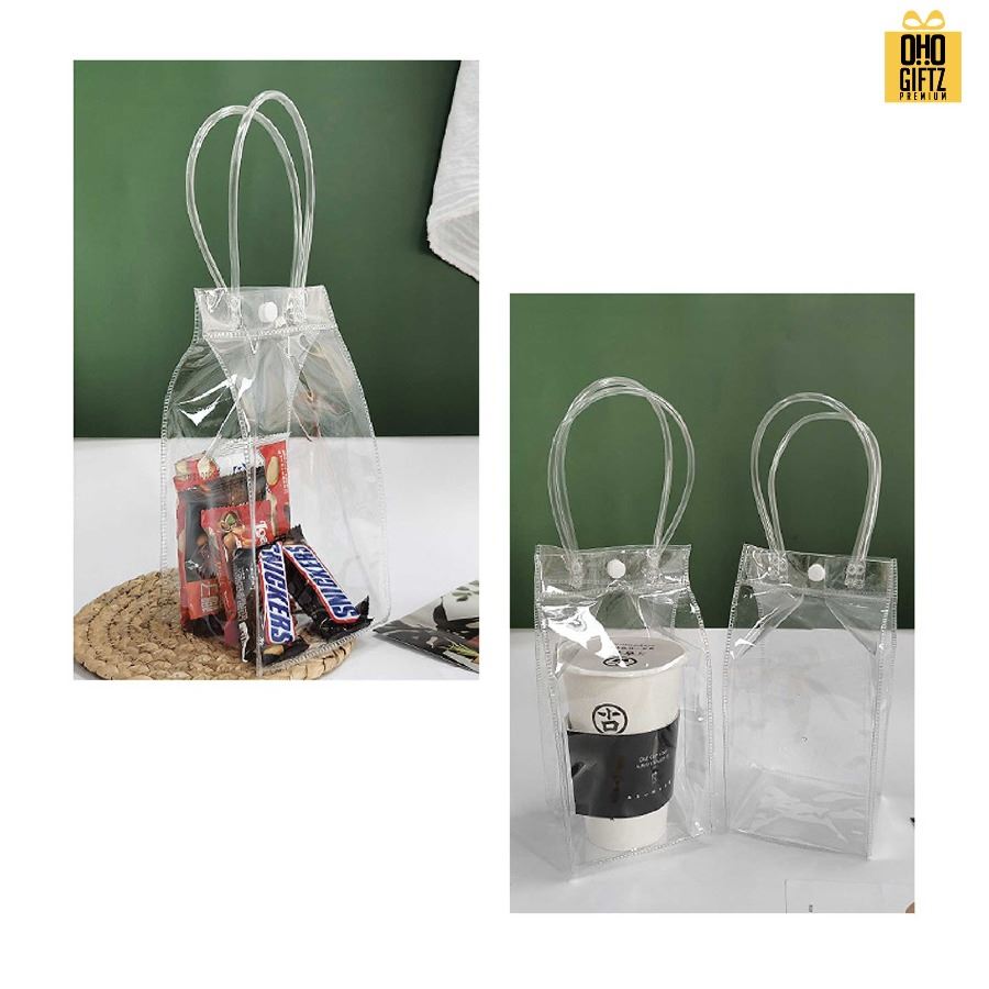 ถุง PVC ใส่ถ้วยเครื่องดื่ม ขนม สกรีนโลโก้ ทำเป็นของพรีเมี่ยม ของชำร่วย ของที่ระลึก