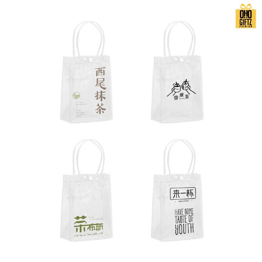 ถุง PVC ใส่ถ้วยเครื่องดื่ม ขนม สกรีนโลโก้ ทำเป็นของพรีเมี่ยม ของชำร่วย ของที่ระลึก